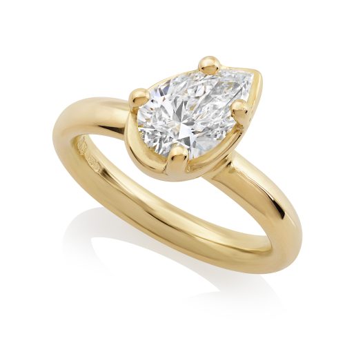 Bespoke engagement ring, Diamond ring, Pear shaped diamond, Goldsmith