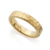 Hammered wedding band, 18ct gold